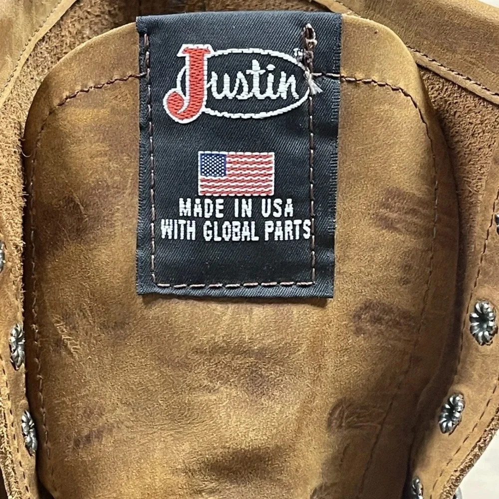Justin Boots Original Work Boot Style 0760 Brown Men's Soft Toe Size 9EE USA